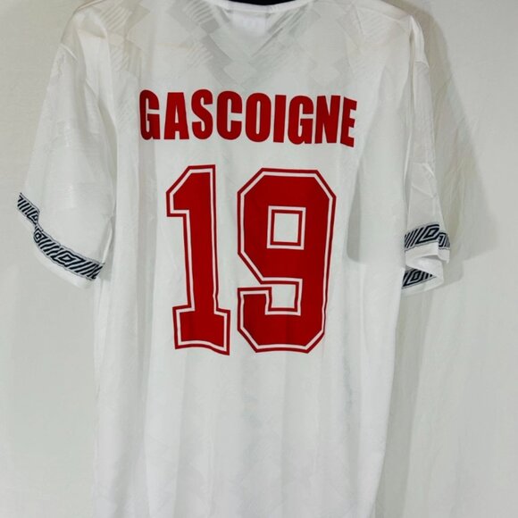1990 World Cup England National Team Paul Gascoigne #19 Retro Jersey Size XL - Picture 6 of 6